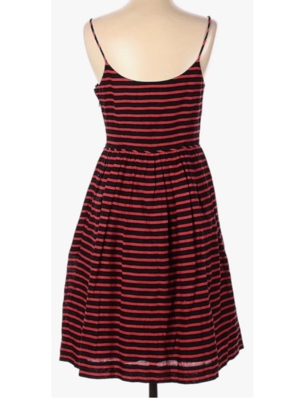 J CREW Stripe Linen-Cotton Nautical Sun Dress Pockets
Red/Blck Size 2 NWOT